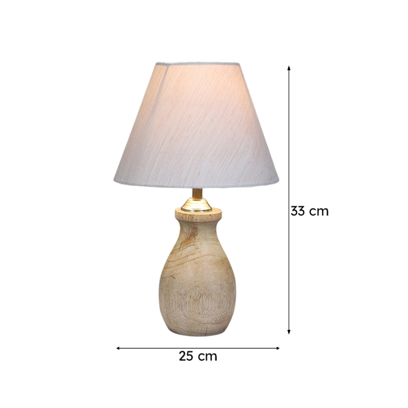 Truda Curve Solid Mango Wood Table Lamp - White image 7