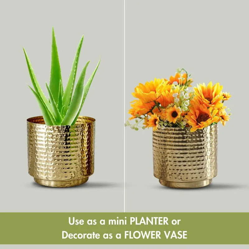 Nisya Hammered Planter - Set Of Two - 4
