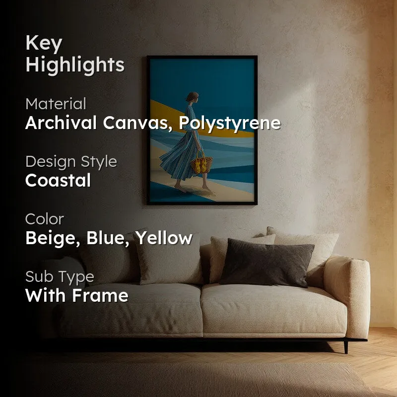 Ocean Air Canvas Wall Painting - Black Frame media 2