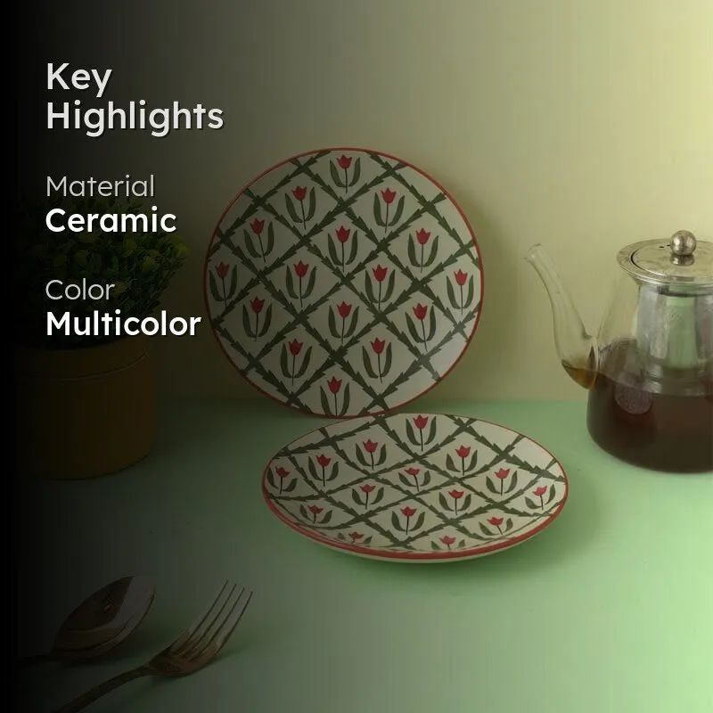 Dianthus Ceramic Quarter Plates - Set Of Two media 2