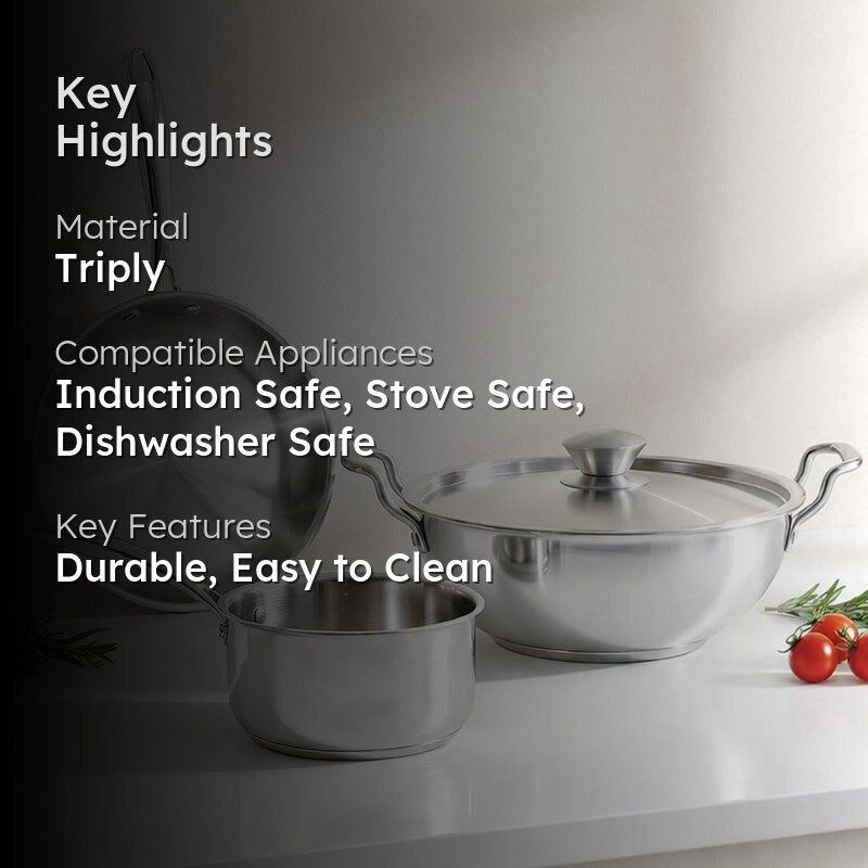 Solara Flare Nest Glossy Triply Cookware Sets - Three Piece Set media 2