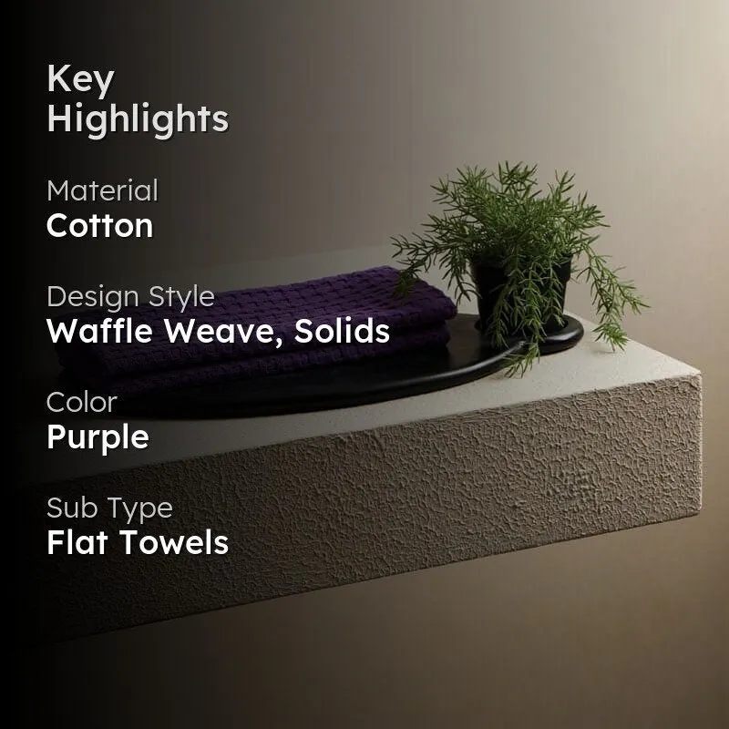 Alyssa Waffle Hand Towel (Violet) - Set Of Two media 2