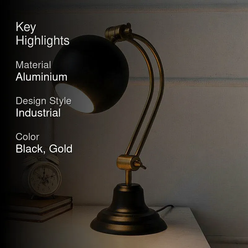 Globe Poulsen Adjustable Table Lamp - Black,Gold media 2