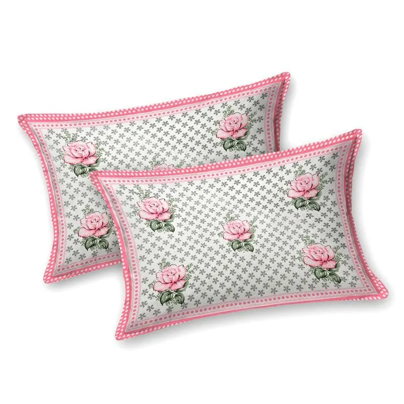 Jasper Floral Cotton Bedsheet (Peach) - 180 TC media 7