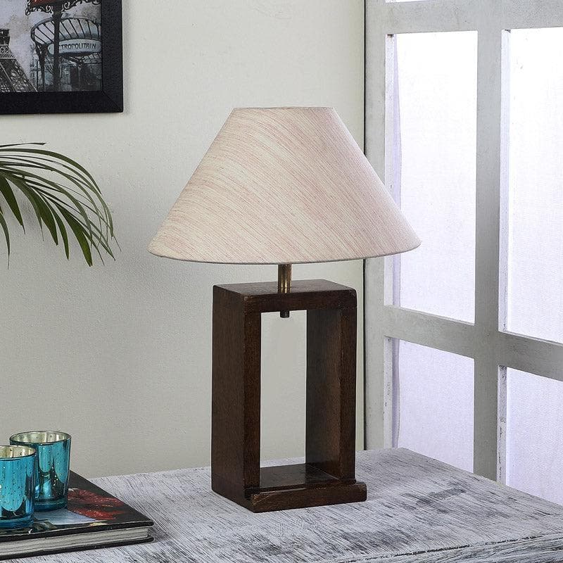 Sandiera Recto Fabric Table Lamp - White,Brown media 3
