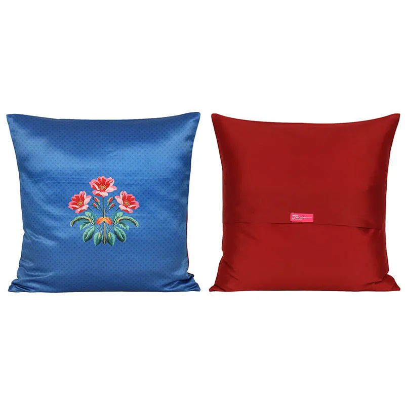 India Circus Clover Grid Printed Velvet Cushion Cover - Set Of Five media 4