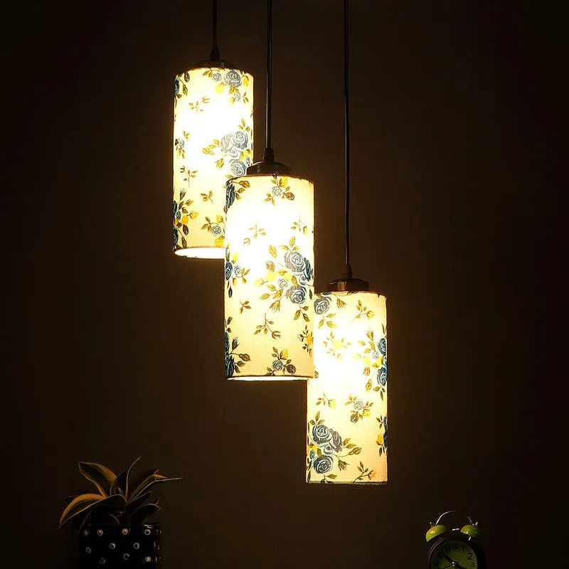 Cylentra Triple Metal Ceiling Lamp - White & Blue media 2