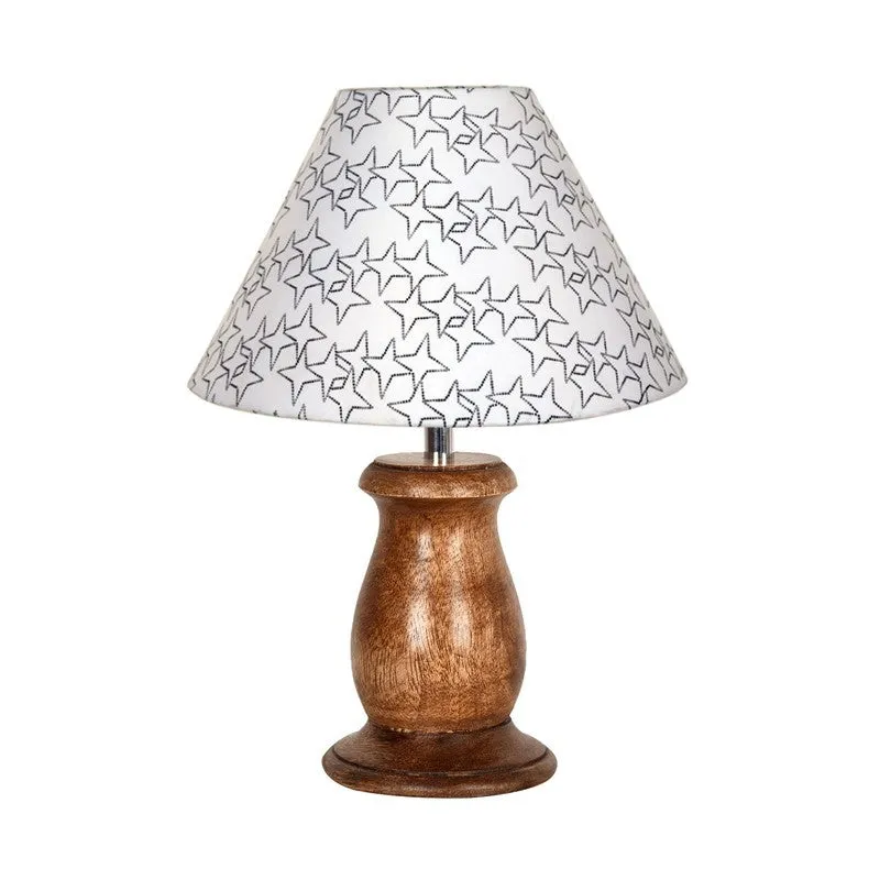 StyleAura Designer Bedside Wooden Table Lamp - White,Brown media 3