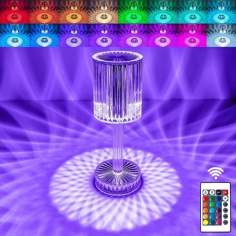 Opal Light Painted Crystal LED Table Lamp - Transparent media 3