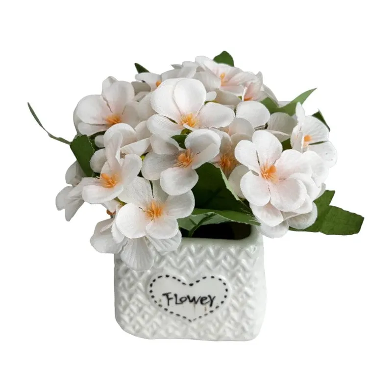 Faux Jasmine Artificial Flower With Pot media 5