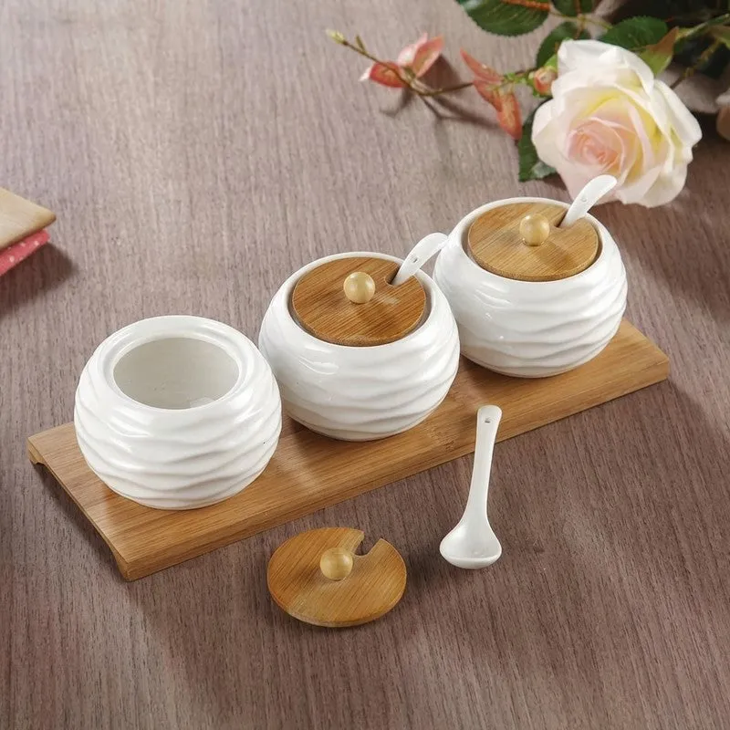 Spice Aura Ceramic Condiment Jars (170 mL Each) - Four Piece Set media 3
