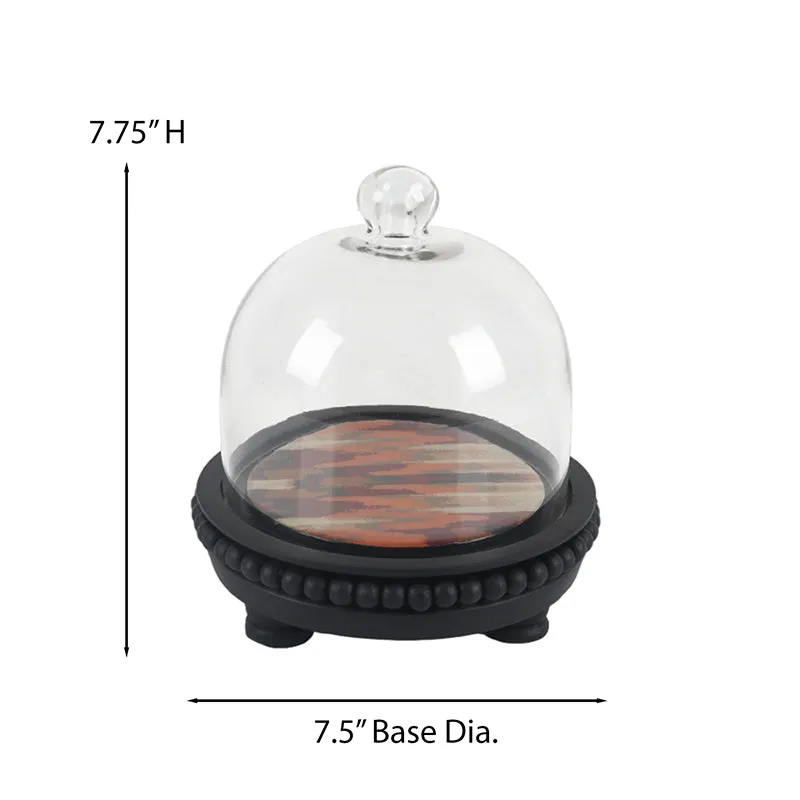 Tavira Mango Wood Cake Stand With Dome- Glass Cover media 5