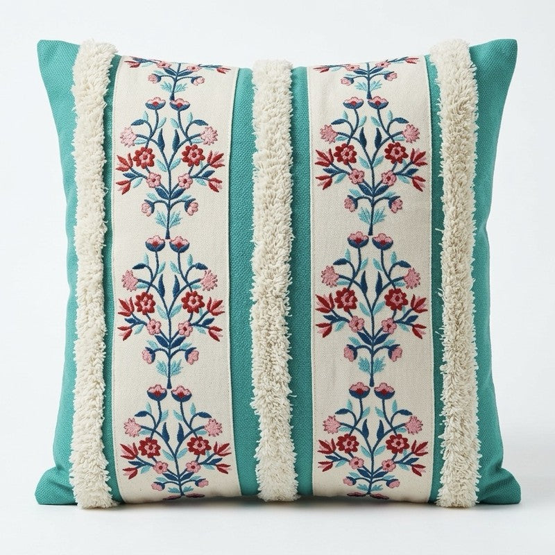 Craft Bloom Tufted Cushion Covers (Green) - Set Of Two media 5
