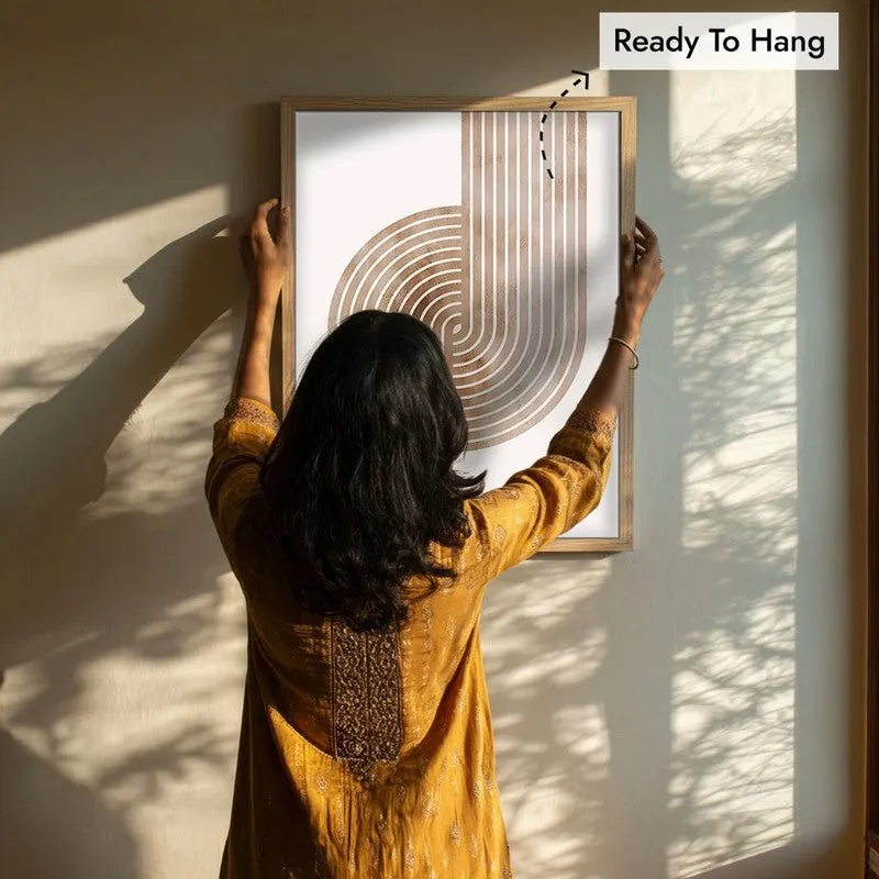 Flowing Symmetry Canvas Wall Painting With Brown Frame media 8