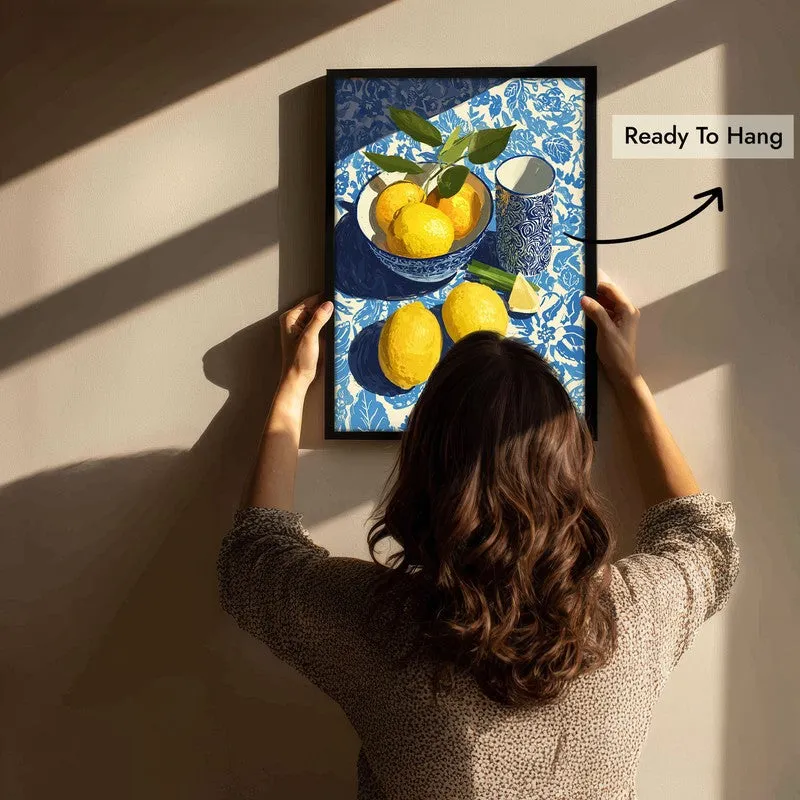 Zestara Lemon Canvas Wall Painting With Black Frame media 5