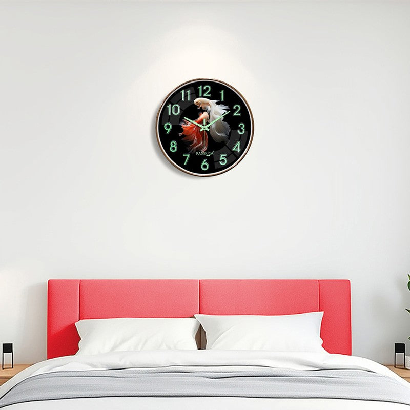 Finora Round Modern Plastic Wall Clock - Black