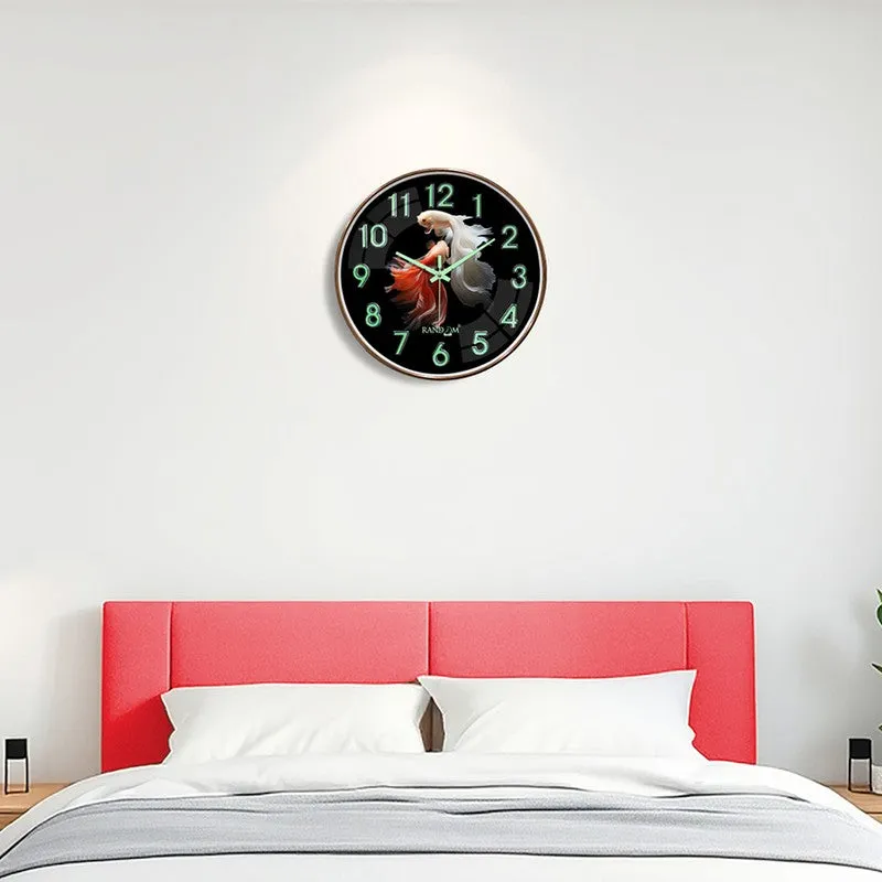 Finora Round Modern Plastic Wall Clock - Black media 1