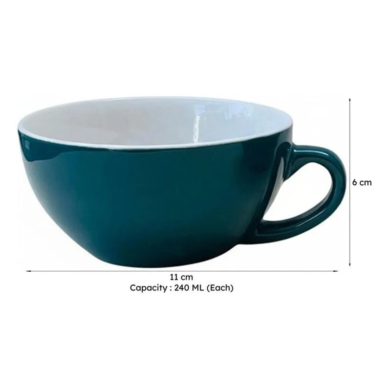 Home Ceramic Tea Cup (240 mL Each) - Set Of Four media 8