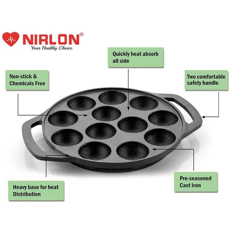 Nirlon Cast Iron Paniyaram Pan media 6