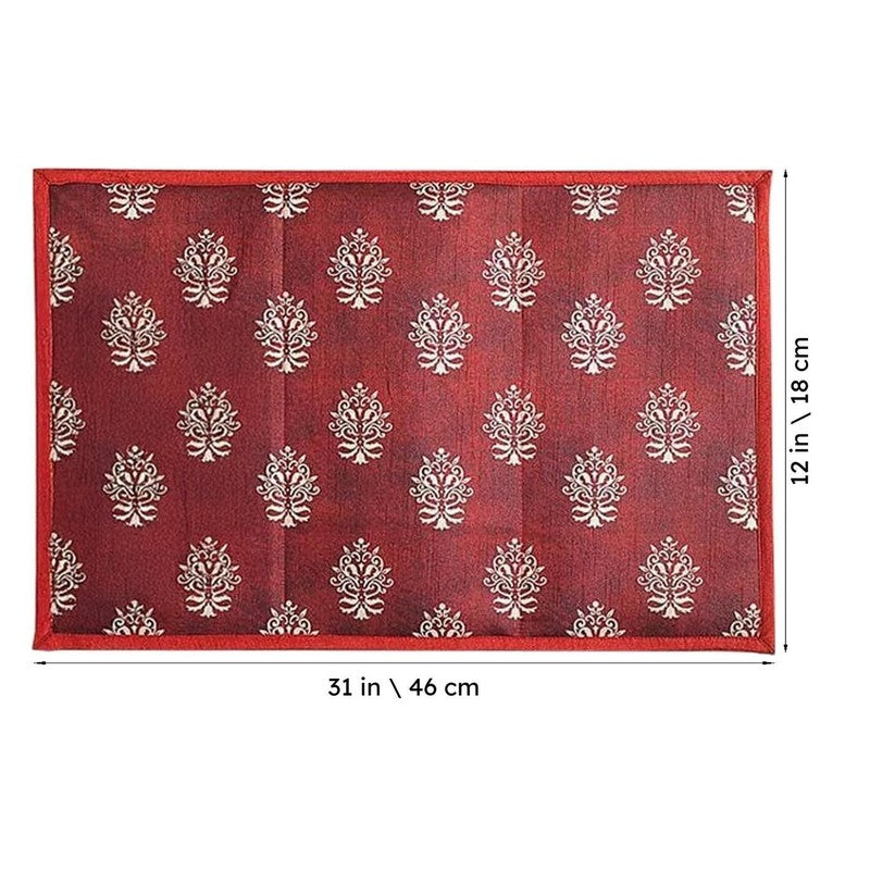 Swayam Ethnic Maroon Printed Placemats - Set Of Two media 4