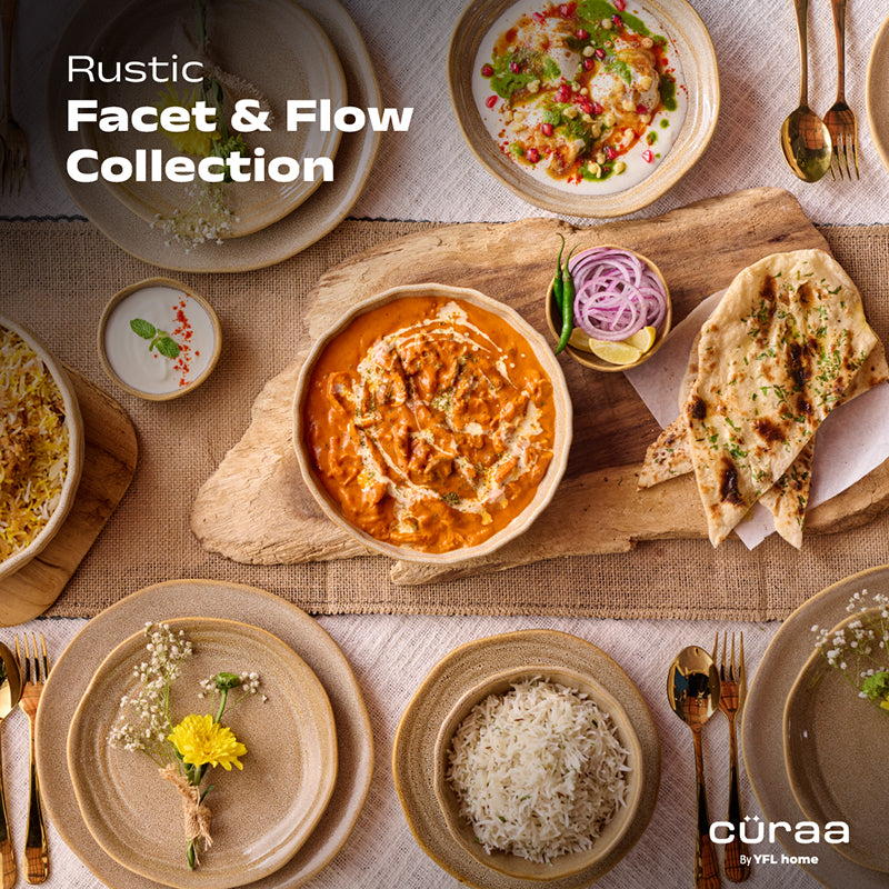 Cüraa  By YFL Home Rustic Facet & Flow Pasta Plate - 650 mL media 3