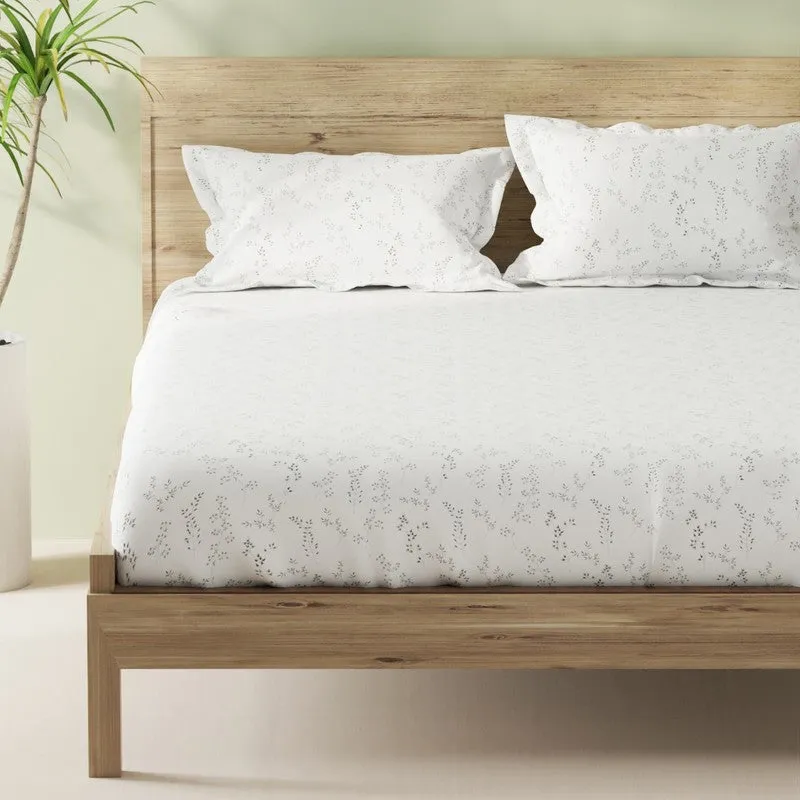 Yuvric Fitted Cotton Bedsheet (White) - 144 TC media 4