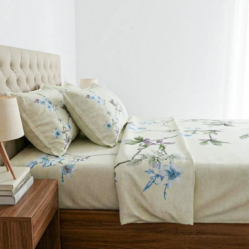 Nigaar Floral Cotton Bedsheet (Yellow) - 200 TC media 3