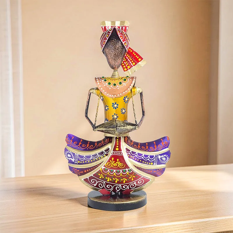 Folk Musician Iron Showpiece - Gold,Red media 7