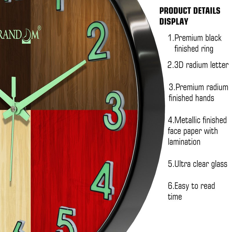 Oaklyn Round Modern Plastic Wall Clock - Multicolor media 6