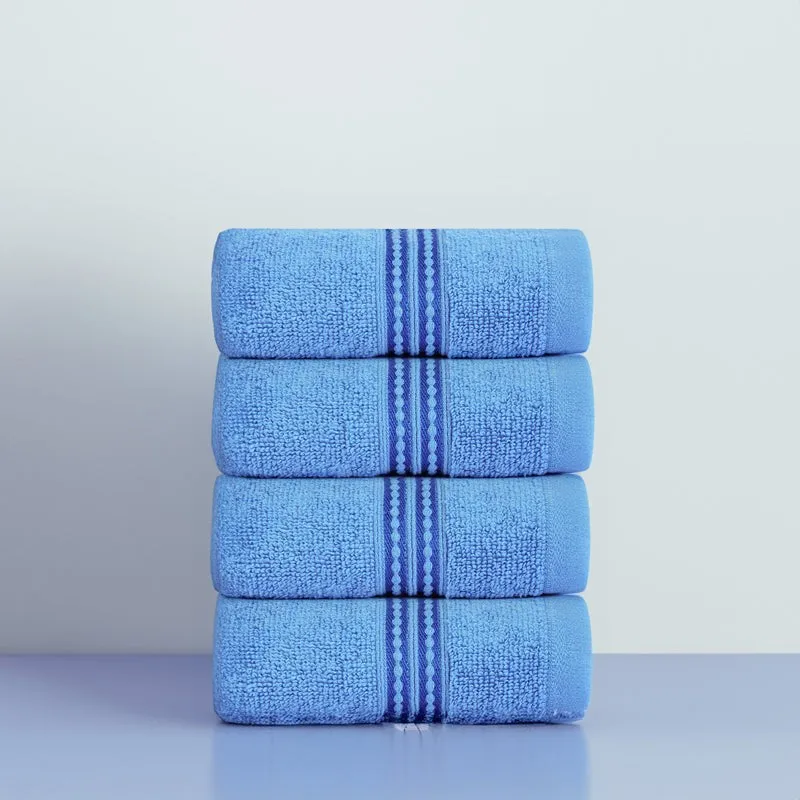 Micro Cotton LuxeDry Solid Face Towel (Blue) - Set Of Four media 7