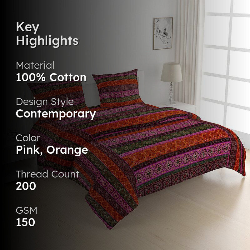 Swayam Deva Striped Ethnic Bedding Set media 2