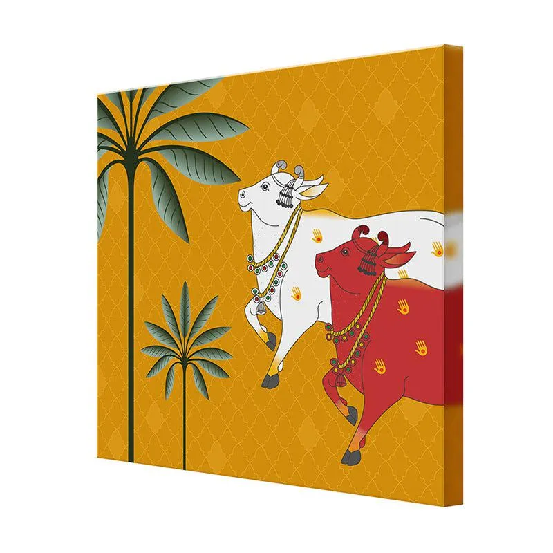 Cow Pichwai Poly Canvas Wall Painting media 4