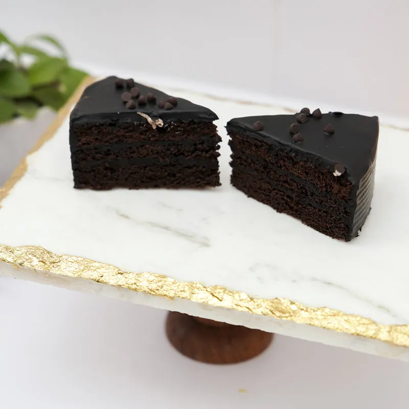 Levora Marble Cake Stand With Wooden Base media 3