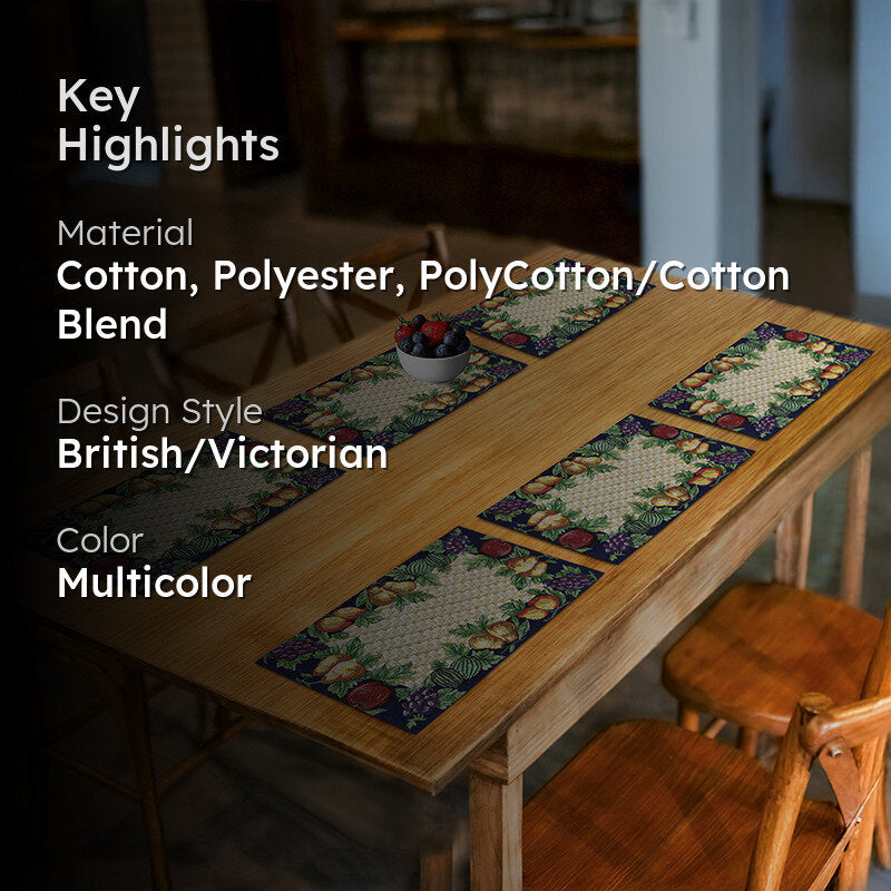 Fruit Cocktail Table Mat With Runner - Seven Piece Set media 2