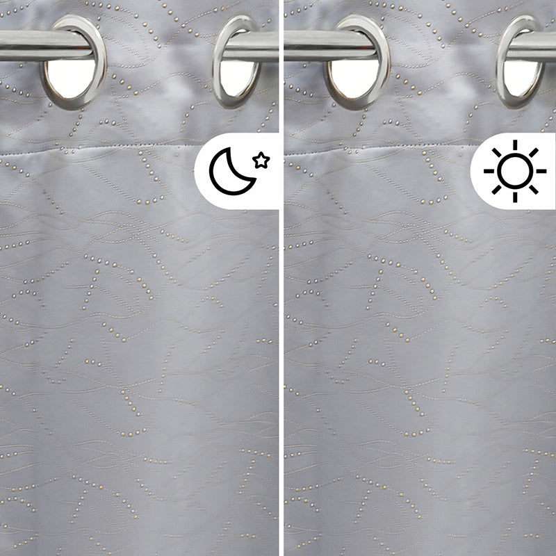 Acelynn Polyester Blackout Curtain (Grey) - Set Of Two media 6