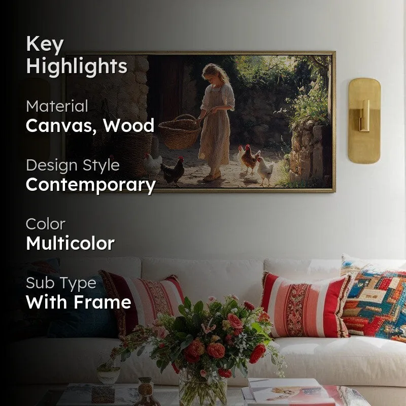 Rustic Dawn Canvas Wall Painting With Frame media 2