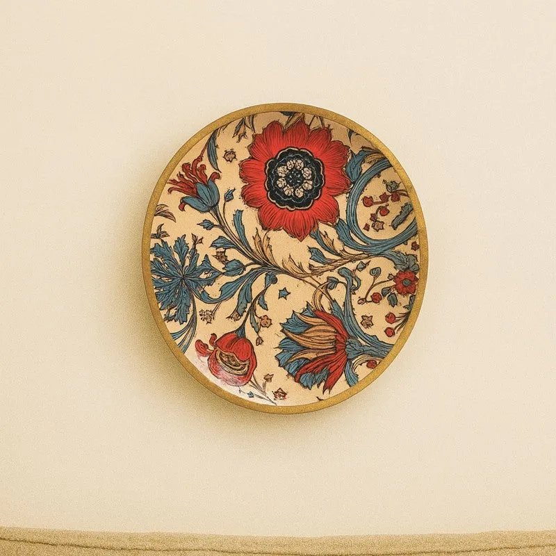 Classic Floral Wooden Wall Plate with Stand media 4