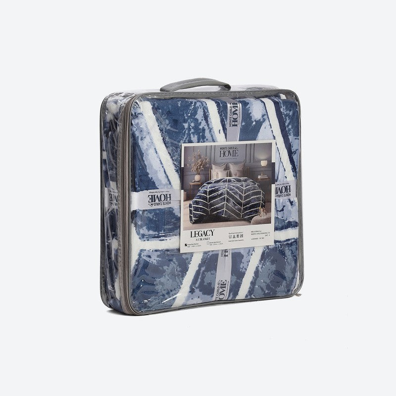 Monte Carlo Veluna Geometric Print Polyester Blanket (Blue) - 300 GSM media 7