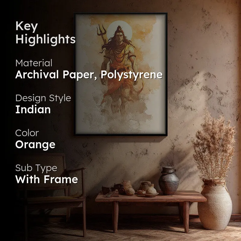 Lord Shiva Tranquility Archival Paper Wall Painting media 2