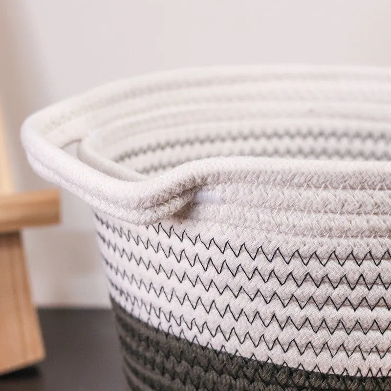 Shakelo Cotton Storage Basket - White & Black media 4