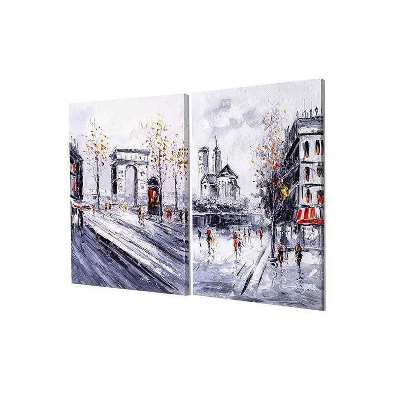 Streets Of Wonder Canvas Wall Painting - Set Of Two media 3