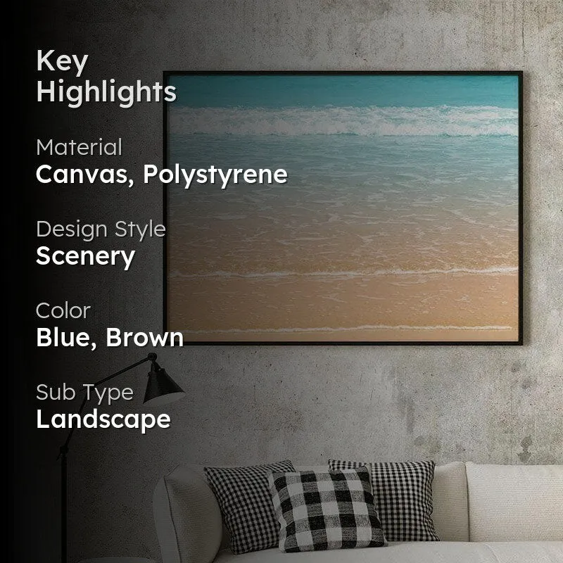 Beautiful Wave Canvas Wall Painting - Black Frame media 2