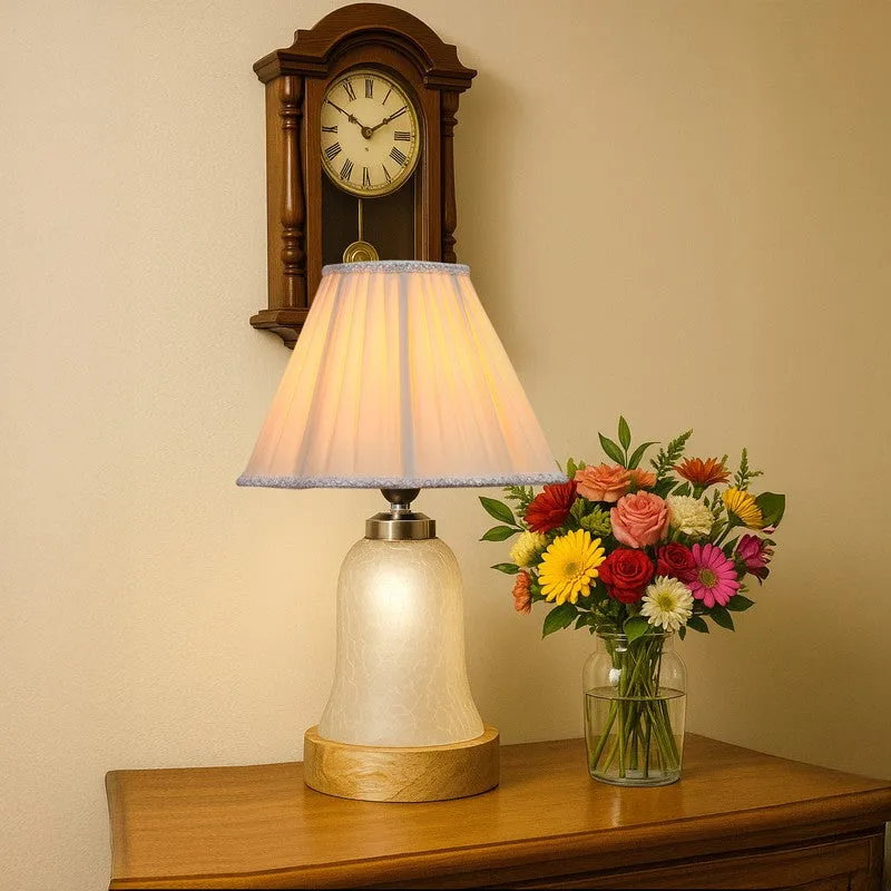 Zoravelle Pleated Wooden Table Lamp - OffWhite media 3