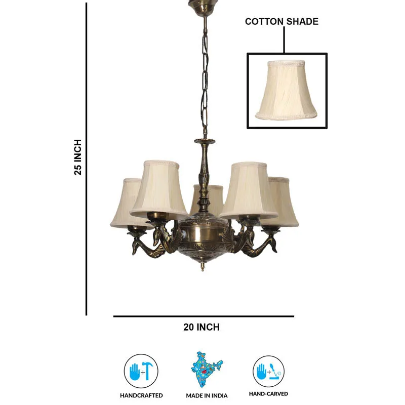 Amsu Conical Golden Antique Ceiling Lamp media 6