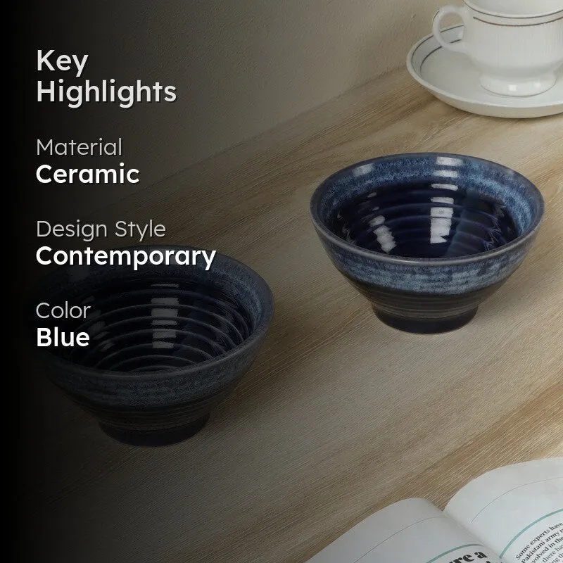 Vivre Snack Bowls (Blue,200 mL Each) - Set Of Two media 2