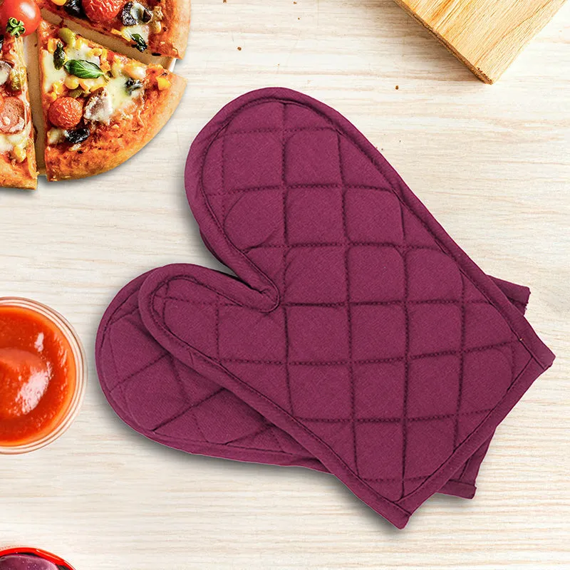 Swayam Garde Kitchen Gloves (Maroon) - Set Of Two media 1