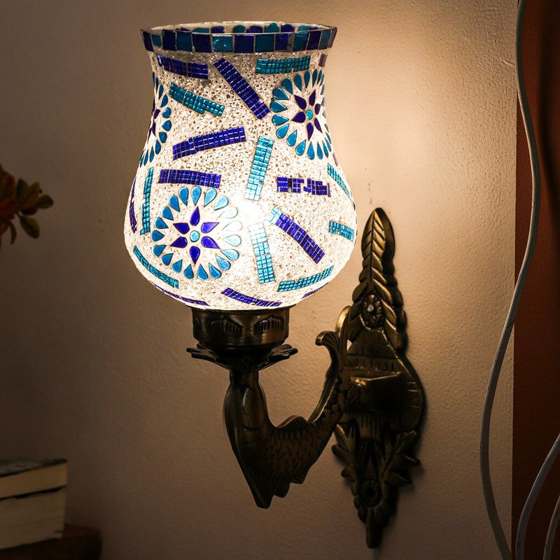 Tara Ziada Mosaic Glass & Metal Wall Lamp