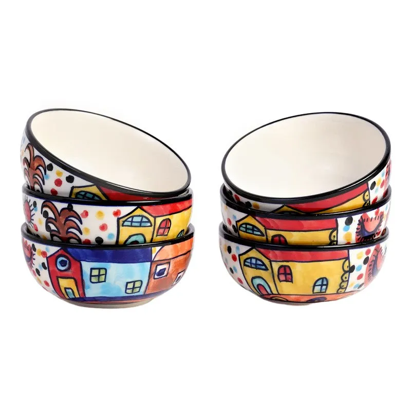 Katoriq Ceramic Snack Bowls (Multicolor, 180 mL Each) - Set Of Six media 3