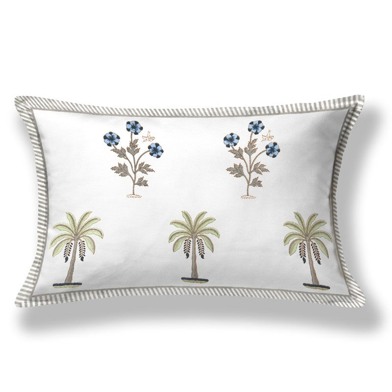 Haveli Space Cotton Bedsheet (White, Blue) - 180 TC media 5
