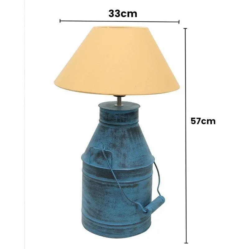 Dairyman Fabric Table Lamp - Blue,Gold media 4